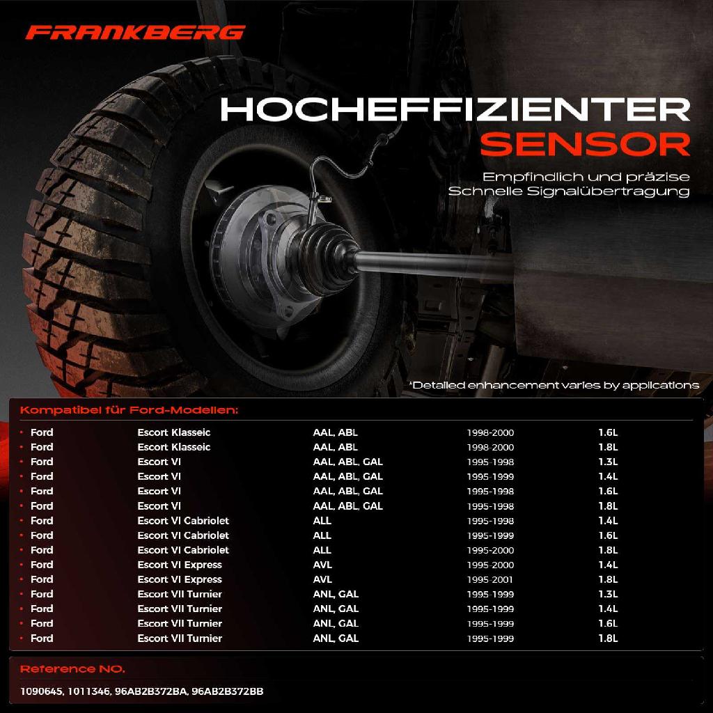 1x ABS Sensor Vorderachse beidseitig für Ford Escort Klasseic Turnier VI Cabriolet Express Stufenheck VII