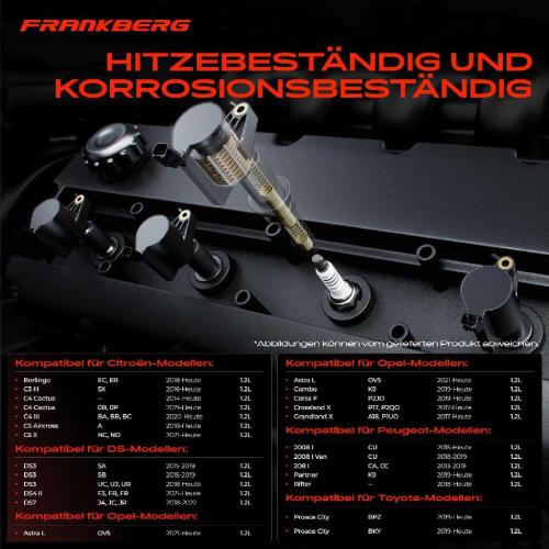 Frankberg 3x Zündmodul Zündspule für Citroën Berlingo Kasten/MPV C3 Aircross II III C4 Cactus Van C5 X Grand Spacetourer Bild Frankberg 3x Zündmodul Zündspule für Citroën Berlingo Kasten/MPV C3 Aircross II III C4 Cactus Van C5 X Grand Spacetourer