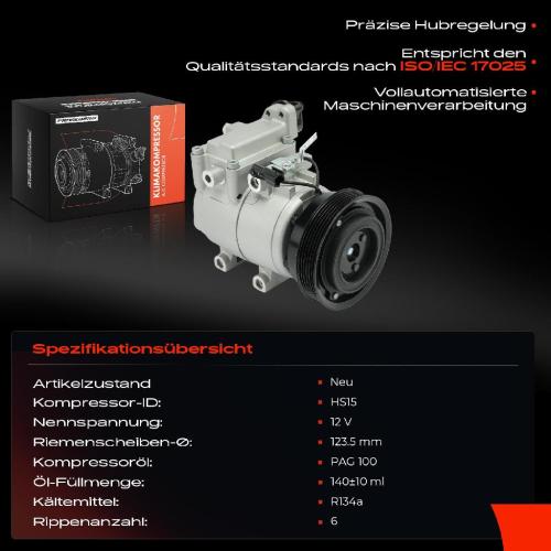 1x Klimakompressor für Hyundai Accent II LC Getz TB 1.5L 2002-2005 Bild 1x Klimakompressor für Hyundai Accent II LC Getz TB 1.5L 2002-2005