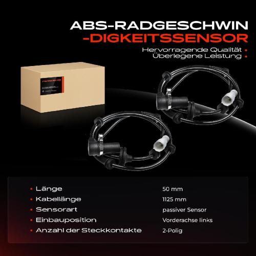2x ABS Sensor Vorne für Rover 600 RH 2.0L 1994-1998 Bild 2x ABS Sensor Vorne für Rover 600 RH 2.0L 1994-1998