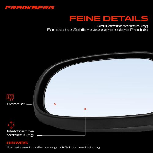 Frankberg 1x Außenspiegel Links für Opel Corsa C Kasten/Schrägheck X01 2000-2012 Bild Frankberg 1x Außenspiegel Links für Opel Corsa C Kasten/Schrägheck X01 2000-2012