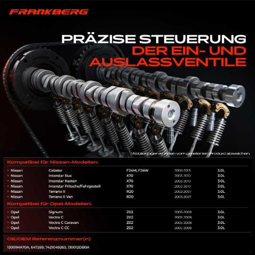 Frankberg 1x Nockenwelle für Nissan Interstar X70 Cabstar Terrano II Opel Signum CC Vectra C Bild Frankberg 1x Nockenwelle für Nissan Interstar X70 Cabstar Terrano II Opel Signum CC Vectra C