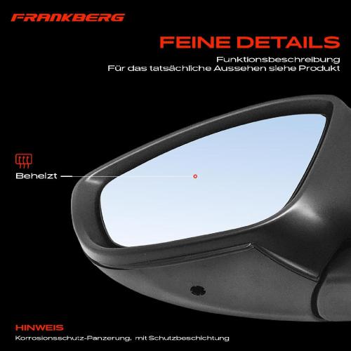 Frankberg 1x Außenspiegel Links für Citroën C3 III SX 1.2L 1.5L 1.6L 2018-2024 Bild Frankberg 1x Außenspiegel Links für Citroën C3 III SX 1.2L 1.5L 1.6L 2018-2024