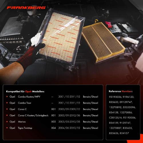 1x Luftfilter Filtereinsatz für Opel Corsa C Combo Meriva Tigra 1.0L-1.8L Bild 1x Luftfilter Filtereinsatz für Opel Corsa C Combo Meriva Tigra 1.0L-1.8L