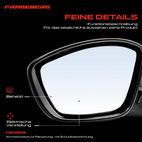 Frankberg 1x Außenspiegel Links für Peugeot 208 I CA CC 1.0L 1.2L 1.4L 1.5L 1.6L Bj ab 2012 Bild Frankberg 1x Außenspiegel Links für Peugeot 208 I CA CC 1.0L 1.2L 1.4L 1.5L 1.6L Bj ab 2012