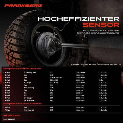 1x ABS Sensor Hinterachse beidseitig für BMW G21 E46 G20 G28 G80 G28 G81 G23 G83 G22 E39 E38 E83 E53 E86 E85 Bild 1x ABS Sensor Hinterachse beidseitig für BMW G21 E46 G20 G28 G80 G28 G81 G23 G83 G22 E39 E38 E83 E53 E86 E85