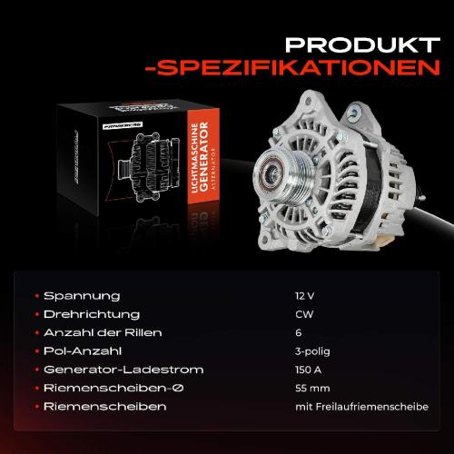 Frankberg 1x Lichtmaschine Generator für Nissan Micra IV K13K K13KK Note E12 Bild Frankberg 1x Lichtmaschine Generator für Nissan Micra IV K13K K13KK Note E12