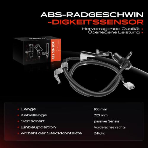 1x ABS Sensor Vorderachse rechts für Suzuki Liana ER RH Liana Schrägheck 1.3L 1.6L Bj ab 2001 Bild 1x ABS Sensor Vorderachse rechts für Suzuki Liana ER RH Liana Schrägheck 1.3L 1.6L Bj ab 2001