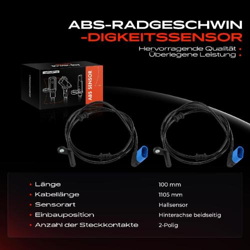 Frankberg 2x ABS Sensor Hinterachse beidseitig für Mercedes-Benz SL R231 3.5L 3.0L 4.7L 5.5L 6.0L 2012-2020 Bild Frankberg 2x ABS Sensor Hinterachse beidseitig für Mercedes-Benz SL R231 3.5L 3.0L 4.7L 5.5L 6.0L 2012-2020