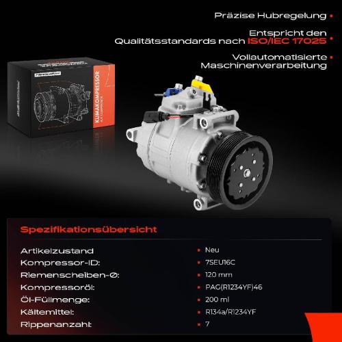 Frankberg 1x Klimakompressor für Audi A8 4E2 4E8 3.0L 3.7L VW Phaeton 3D 4.2L 2002-2007 Bild Frankberg 1x Klimakompressor für Audi A8 4E2 4E8 3.0L 3.7L VW Phaeton 3D 4.2L 2002-2007