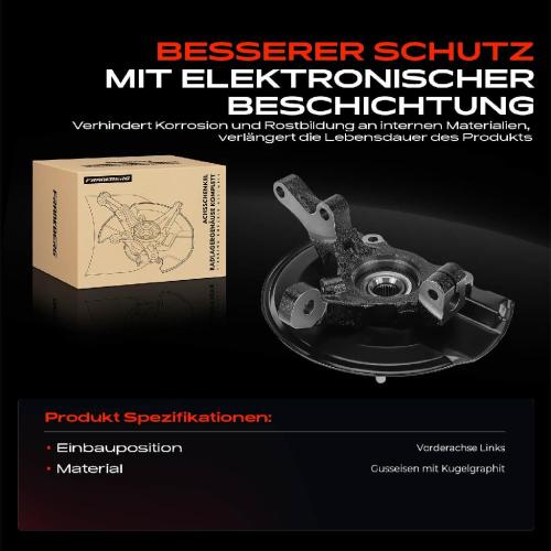 1x Achsschenkel Radlagergehäuse Komplett Vorderachse Links für Mitsubishi Lancer Peugeot Bild 1x Achsschenkel Radlagergehäuse Komplett Vorderachse Links für Mitsubishi Lancer Peugeot