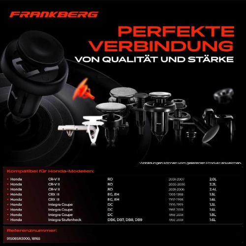Frankberg 10x Befestigungsclips Wasserkasten Abdeckung für Honda CR-V II CRX III Integra Bild Frankberg 10x Befestigungsclips Wasserkasten Abdeckung für Honda CR-V II CRX III Integra