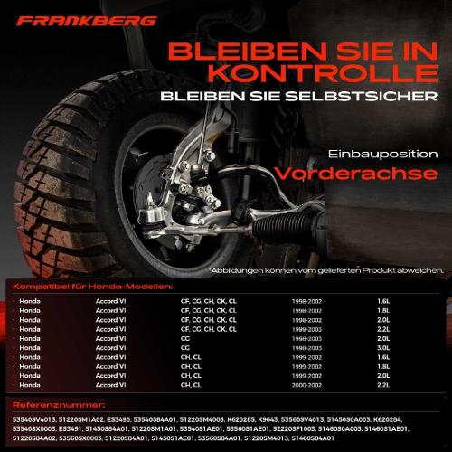 1x Querlenker Satz Vorderachse für Honda Accord VI Coupe Hatchback 1.6L 1.8L 2.0L 2.2L 3.0L 1998-2003 Bild 1x Querlenker Satz Vorderachse für Honda Accord VI Coupe Hatchback 1.6L 1.8L 2.0L 2.2L 3.0L 1998-2003