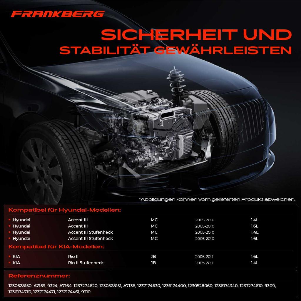 3x Motorlager Vorne und Hinten für Hyundai Accent III MC 1.4L 1.6L KIA Rio II JB