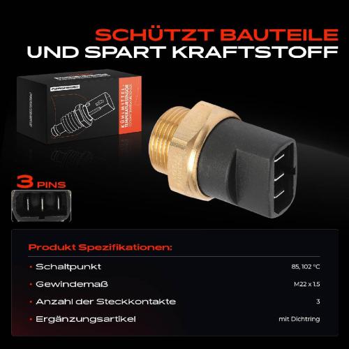 Frankberg 1x Temperaturschalter Kühlerlüfter für VW Golf Audi A4 A6 A8 80 90 100 Skoda Seat Bild Frankberg 1x Temperaturschalter Kühlerlüfter für VW Golf Audi A4 A6 A8 80 90 100 Skoda Seat