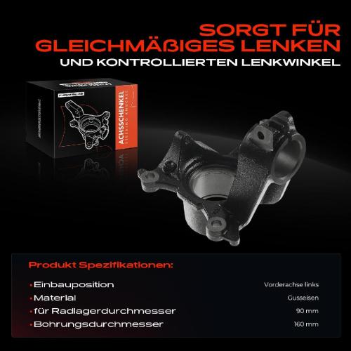 Frankberg 1x Achsschenkel Radaufhängung Vorderachse Links für Citroën Jumper Peugeot Boxer Fiat 2006-2011 Bild Frankberg 1x Achsschenkel Radaufhängung Vorderachse Links für Citroën Jumper Peugeot Boxer Fiat 2006-2011