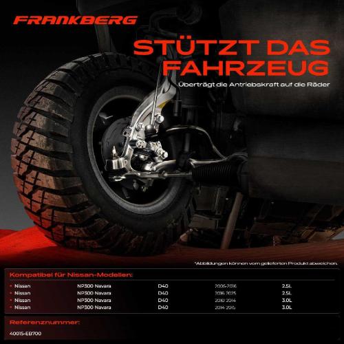 Frankberg 1x Achsschenkel Radaufhängung Vorderachse Links für Nissan NP300 Navara D40 Bj ab 2005 Bild Frankberg 1x Achsschenkel Radaufhängung Vorderachse Links für Nissan NP300 Navara D40 Bj ab 2005