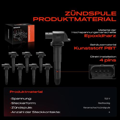 8x Zündmodul Zündspule für Porsche Carrera GT 980 Cayenne 9PA 5.7L 4.5L 2002-2006 Bild 8x Zündmodul Zündspule für Porsche Carrera GT 980 Cayenne 9PA 5.7L 4.5L 2002-2006