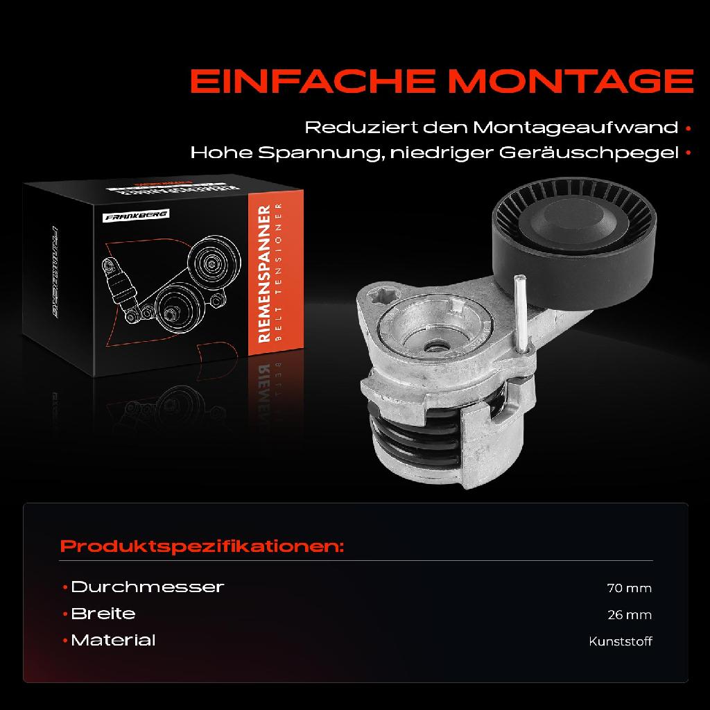 1x Spannrolle Riemenspanner für BMW E81 E87 E90 E91 E92 E93 E60 E61 E65 E83 E70