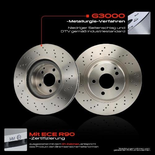 2x Bremsscheiben Hinterachse für Mercedes-Benz C190 X290 R190 W205 A205 C205 S205 Bj ab 2012 Bild 2x Bremsscheiben Hinterachse für Mercedes-Benz C190 X290 R190 W205 A205 C205 S205 Bj ab 2012