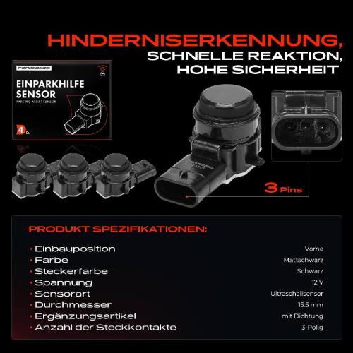 4x Parksensor PDC Sensor Vorne für BMW 3er F30 F80 1er F20 F21 4 F83 Bild 4x Parksensor PDC Sensor Vorne für BMW 3er F30 F80 1er F20 F21 4 F83