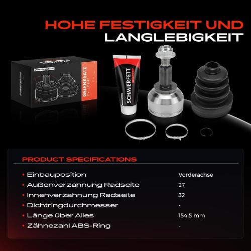 Frankberg 1x Antriebswelle Gelenksatz Vorderachse für Renault Laguna II BG0/1 Grandtour Bild Frankberg 1x Antriebswelle Gelenksatz Vorderachse für Renault Laguna II BG0/1 Grandtour
