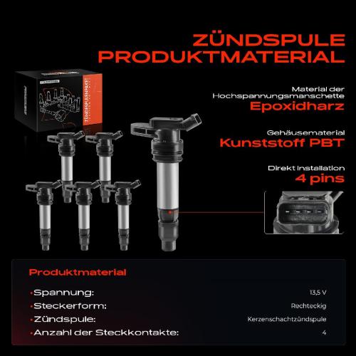 Frankberg 6x Zündmodul Zündspule für Land Rover Freelander 2 Volvo S60 II S80 V60 I V70 III XC60 XC70 XC90 Bild Frankberg 6x Zündmodul Zündspule für Land Rover Freelander 2 Volvo S60 II S80 V60 I V70 III XC60 XC70 XC90