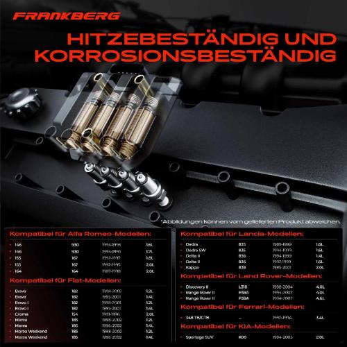 Frankberg 2x Zündspule Zündkerze für Alfa Romeo 146 155 164 Ferrari 348 TB/GTB TS/GTS F355 Berlinetta Spider Bild Frankberg 2x Zündspule Zündkerze für Alfa Romeo 146 155 164 Ferrari 348 TB/GTB TS/GTS F355 Berlinetta Spider