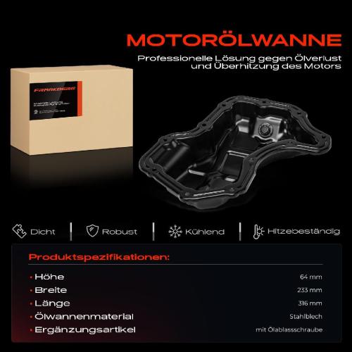 Frankberg 1x Ölwanne Motorölwanne für Dacia Duster Dokker Renault Captur Clio Megane Scénic Bild Frankberg 1x Ölwanne Motorölwanne für Dacia Duster Dokker Renault Captur Clio Megane Scénic