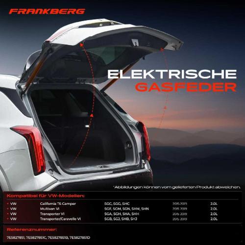 Frankberg 2x Gasfeder Elektrisch Heckklappe Hinten Links und Rechts für VW Transporter T6 Multivan Bild Frankberg 2x Gasfeder Elektrisch Heckklappe Hinten Links und Rechts für VW Transporter T6 Multivan