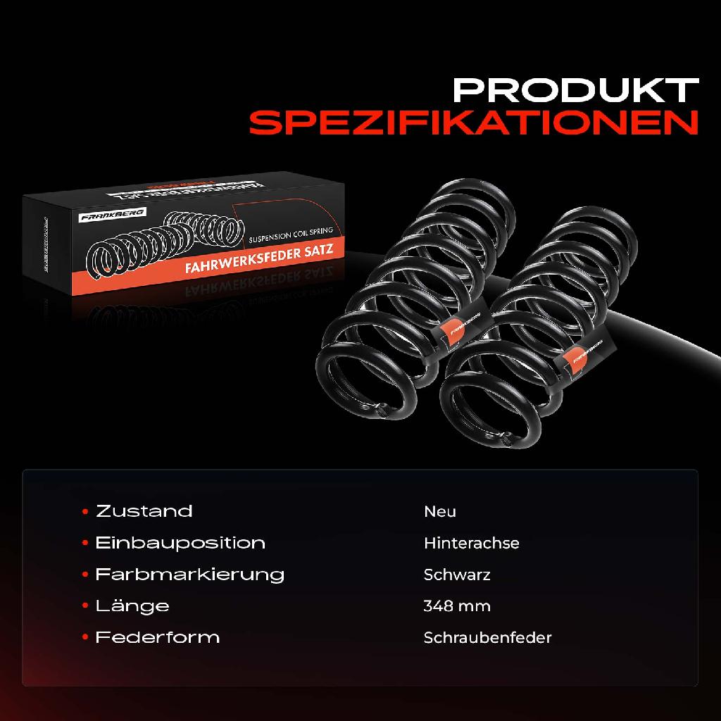 2x Fahrwerksfeder Hinterachse für Peugeot 607 9D 9U 2.0L 2.2L 3.0L 2000-2003