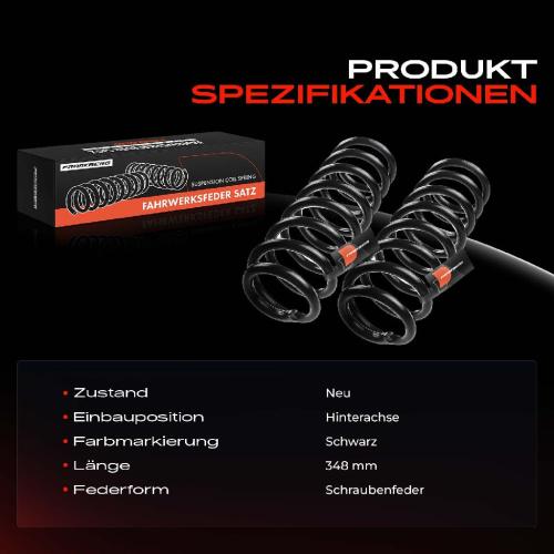 2x Fahrwerksfeder Hinterachse für Peugeot 607 9D 9U 2.0L 2.2L 3.0L 2000-2003 Bild 2x Fahrwerksfeder Hinterachse für Peugeot 607 9D 9U 2.0L 2.2L 3.0L 2000-2003