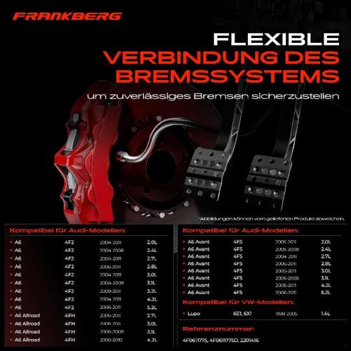 1x Bremsschlauch Bremsschläuche Hinterachse Links oder Rechts für VW Lupo Audi A6 Allroad Avant 4F Bild 1x Bremsschlauch Bremsschläuche Hinterachse Links oder Rechts für VW Lupo Audi A6 Allroad Avant 4F