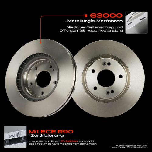 2x Bremsscheiben Vorderachse für KIA Ceed Sportswagon Niro Optima Proceed Soul III Sportage Xceed Bild 2x Bremsscheiben Vorderachse für KIA Ceed Sportswagon Niro Optima Proceed Soul III Sportage Xceed