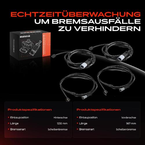 4x Warnkontakt Bremsbelagverschleiß Vorne Hinten für BMW I8 Roadster I12 I15 Bild 4x Warnkontakt Bremsbelagverschleiß Vorne Hinten für BMW I8 Roadster I12 I15