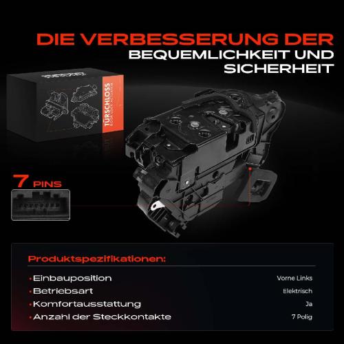Frankberg 1x Türschloss Vorne Links für VW Jetta IV Stufenheck Tiguan Allspace Kasten/SUV 1.4L 2.0L Bj ab 2014 Bild Frankberg 1x Türschloss Vorne Links für VW Jetta IV Stufenheck Tiguan Allspace Kasten/SUV 1.4L 2.0L Bj ab 2014