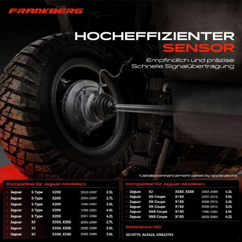 1x ABS Sensor Hinterachse beidseitig für Jaguar S-Type XJ XK Cabriolet Coupe XK8 Convertible 1996-2014 Bild 1x ABS Sensor Hinterachse beidseitig für Jaguar S-Type XJ XK Cabriolet Coupe XK8 Convertible 1996-2014