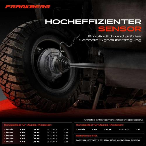 Frankberg 2x ABS Sensor Hinterachse beidseitig für Mazda CX-5 GH KE 2.0L 2.2L 2.5L 2011-2017 Bild Frankberg 2x ABS Sensor Hinterachse beidseitig für Mazda CX-5 GH KE 2.0L 2.2L 2.5L 2011-2017