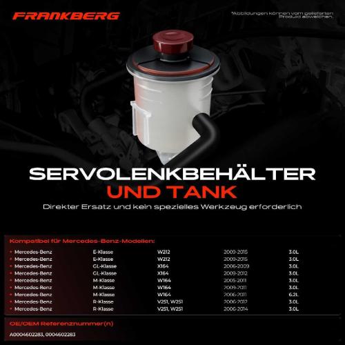 1x Ausgleichsbehälter Servolenkung für Mercedes-Benz W212 W251 V251 X164 W164 Bild 1x Ausgleichsbehälter Servolenkung für Mercedes-Benz W212 W251 V251 X164 W164