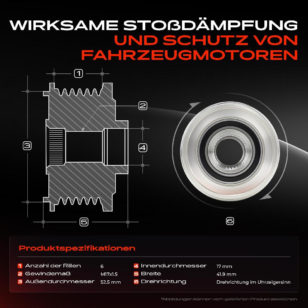 1x Generatorfreilauf Lichtmaschine für Nissan X-Trail T30 2001-2013 2.0L