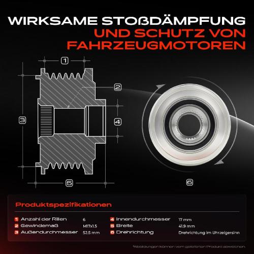 1x Generatorfreilauf Lichtmaschine für Nissan X-Trail T30 2001-2013 2.0L Bild 1x Generatorfreilauf Lichtmaschine für Nissan X-Trail T30 2001-2013 2.0L