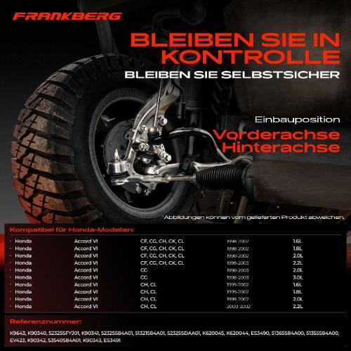 1x Querlenker Satz Vorderachse für Honda Accord VI Coupe Hatchback 1.6L 1.8L 2.0L 2.2L 3.0L 1998-2003 Bild 1x Querlenker Satz Vorderachse für Honda Accord VI Coupe Hatchback 1.6L 1.8L 2.0L 2.2L 3.0L 1998-2003