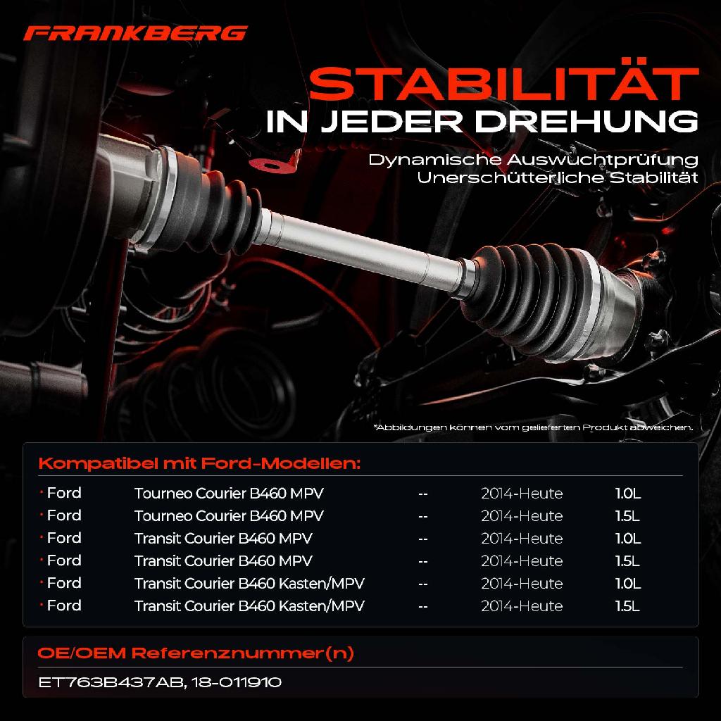 1x Antriebswelle Vorderachse Links für Ford Tourneo Courier B460 Bj ab 2014 1.0L 1.5L