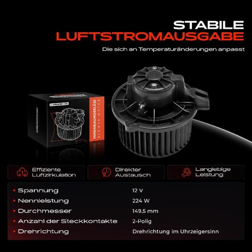 Frankberg 1x Gebläsemotor Innenraumgebläse für KIA Sorento I Van JC 2.5L 3.3L 2002-2009 Bild Frankberg 1x Gebläsemotor Innenraumgebläse für KIA Sorento I Van JC 2.5L 3.3L 2002-2009