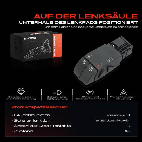 1x Kombischalter Lenkstockschalter für Dacia Dokker Express Renault Captur I Trafic II Bild 1x Kombischalter Lenkstockschalter für Dacia Dokker Express Renault Captur I Trafic II
