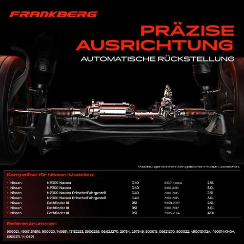 Frankberg 1x Lenkgetriebe Servolenkgetriebe für Nissan NP300 Navara D40 Pathfinder III R51 Bild Frankberg 1x Lenkgetriebe Servolenkgetriebe für Nissan NP300 Navara D40 Pathfinder III R51