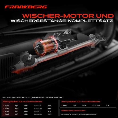Frankberg 1x Wischerarm Scheibenwischer Vorne für Audi Q7 4LB 3.0L 2006-2015 Bild Frankberg 1x Wischerarm Scheibenwischer Vorne für Audi Q7 4LB 3.0L 2006-2015