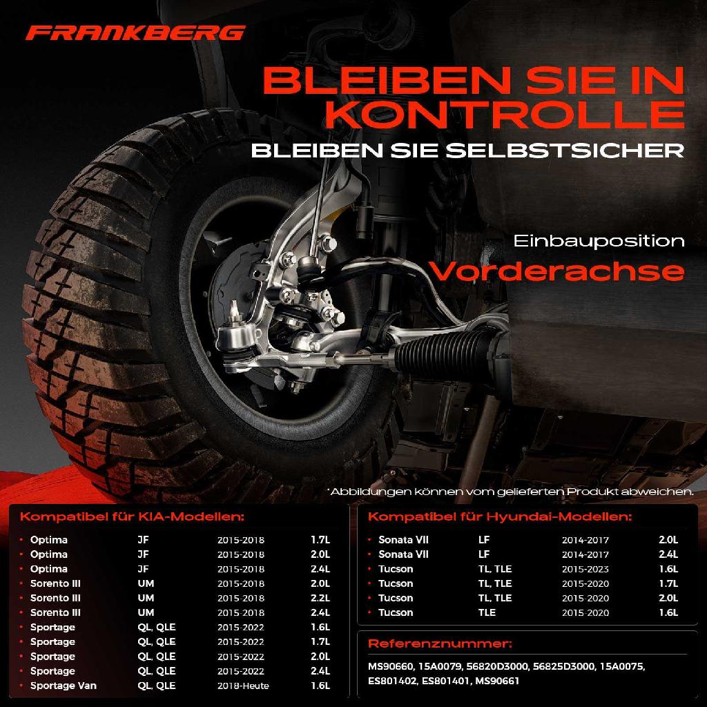 2x Spurstangenkopf Vorderachse für Hyundai Sonata VII Tucson Kasten/SUV KIA Optima Sportswagon Sorento III