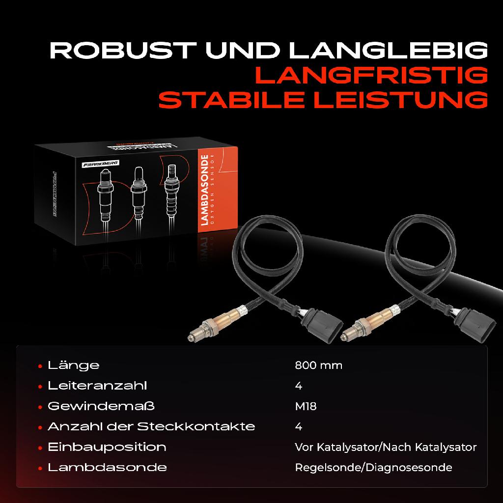 2x Lambdasonde Regelsonde/Diagnosesonde Vor/Nach Katalysator für VW Golf 4 Audi A3 8L A4 A8 Seat Skoda Fabia