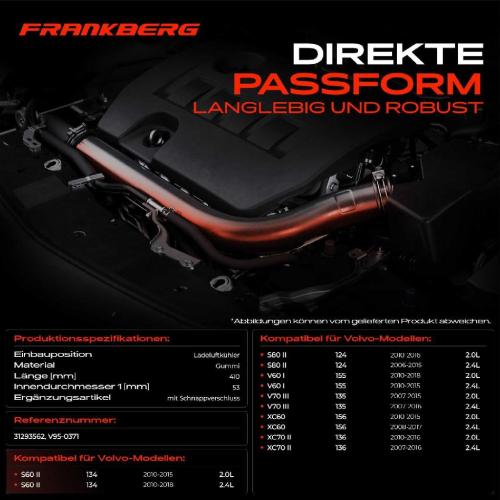 1x Kühlerschlauch Turboschlauch für Volvo S60 II 134 S80 II 124 V60 I 155 V70 III 135 XC60 156 XC70 II 136 Bild 1x Kühlerschlauch Turboschlauch für Volvo S60 II 134 S80 II 124 V60 I 155 V70 III 135 XC60 156 XC70 II 136